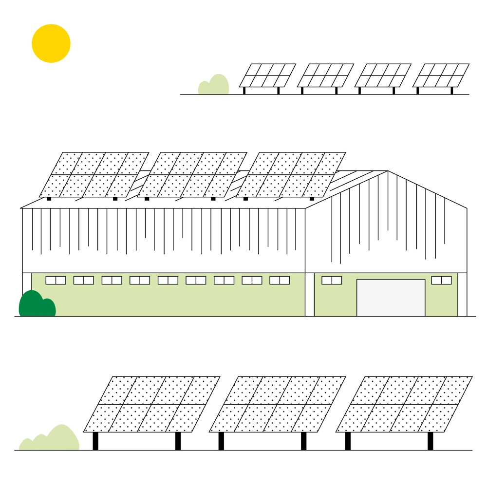 Illustration that shows solar power Illustration that shows solar power