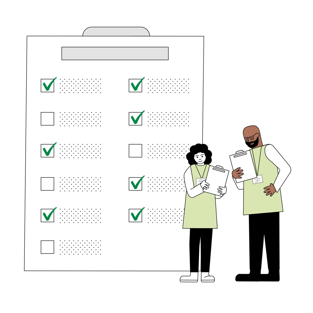 Illustration that shows a check list Illustration that shows a check list