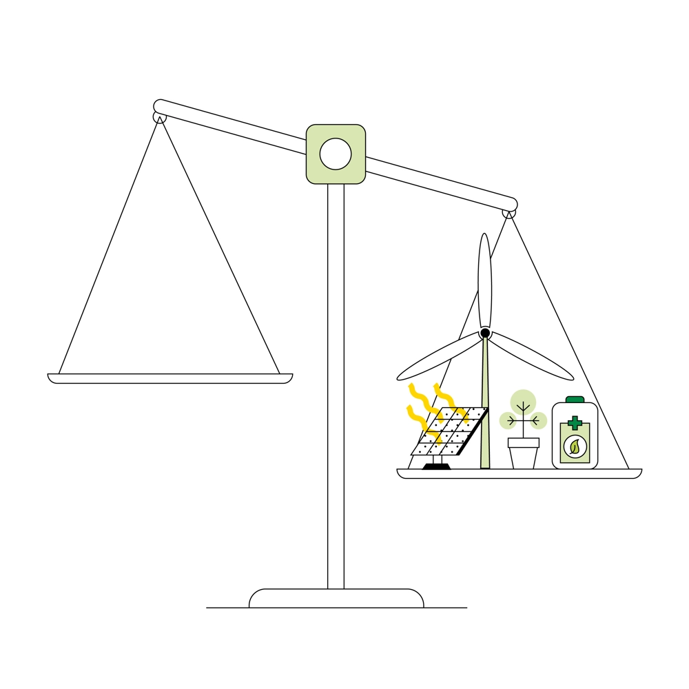 Illustration showing tipping scales Illustration showing tipping scales